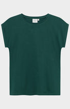 Dedicated Visby base t-shirt dark green biologisch katoen dames | Sophie Stone