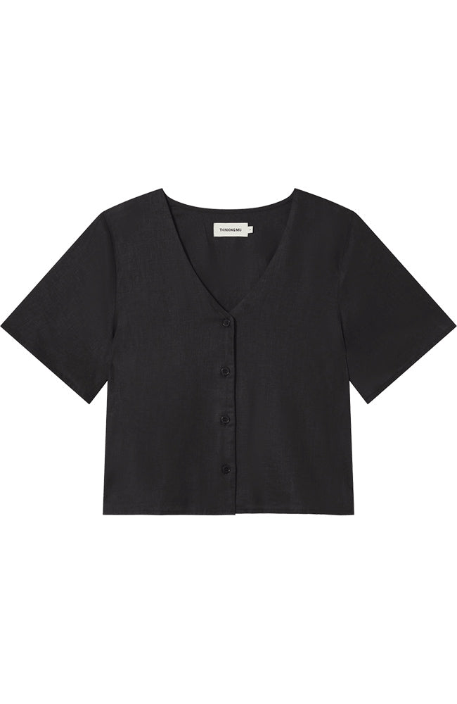 Thinking MU Libelula blouse zwart hennep voor dames | Sophie Stone