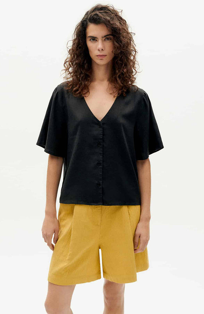 Thinking MU Libelula blouse black hemp dames | Sophie Stone