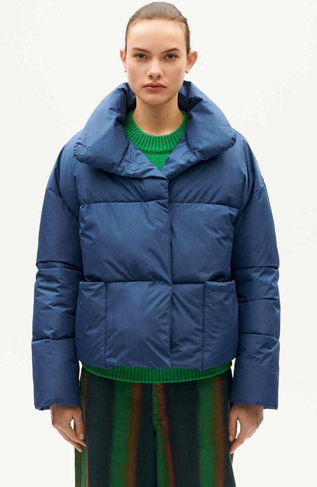 Thinking MU Delaunay jacket blue from recycled PET ladies | Sophie Stone