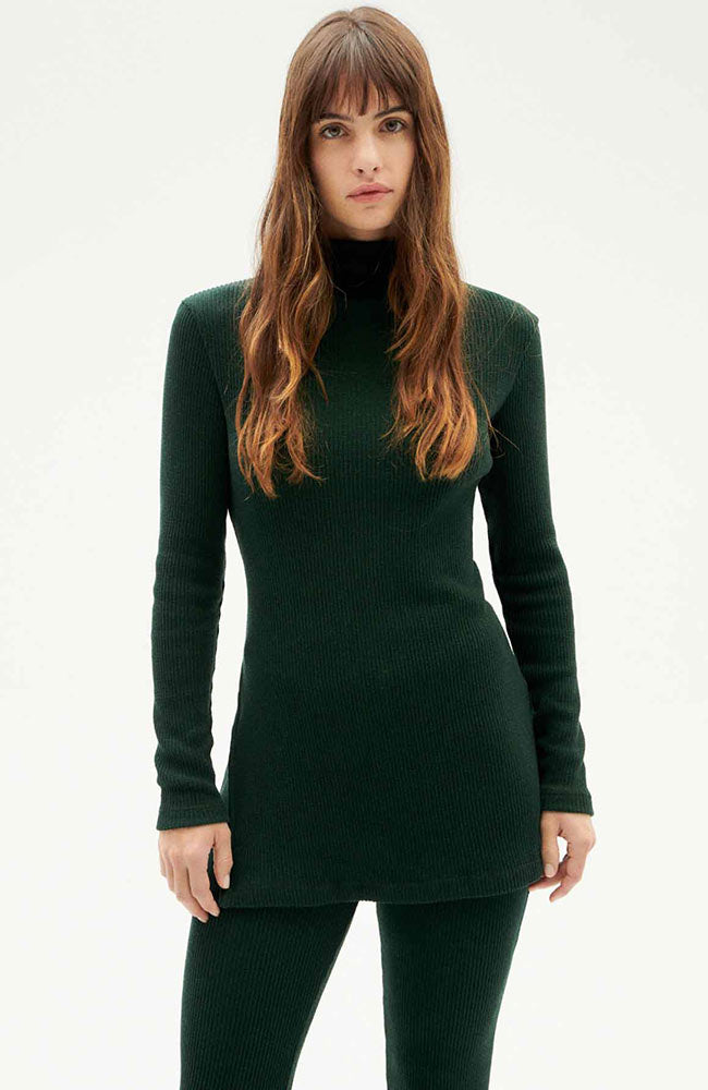Thinking MU Ivy knitted top dark green van o.a. biologisch katoen | Sophie Stone