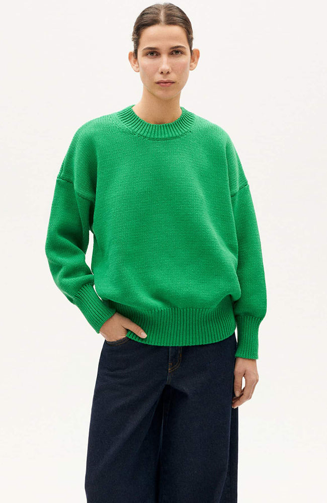 Thinking MU Petra sweater green from organic cotton for women | Sophie Stone