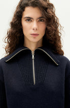 Thinking MU Navy tanit knitted sweater in wool | Sophie Stone