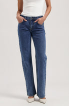 MUD Jeans Carry Mid Straight Jeans Stein Vintage aus Baumwolle Frauen | Sophie Stone