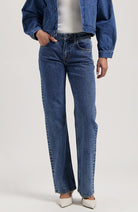 MUD Jeans Carry Mid Straight Jeans Stein Vintage einschließlich Bio-Baumwolle | Sophie Stone