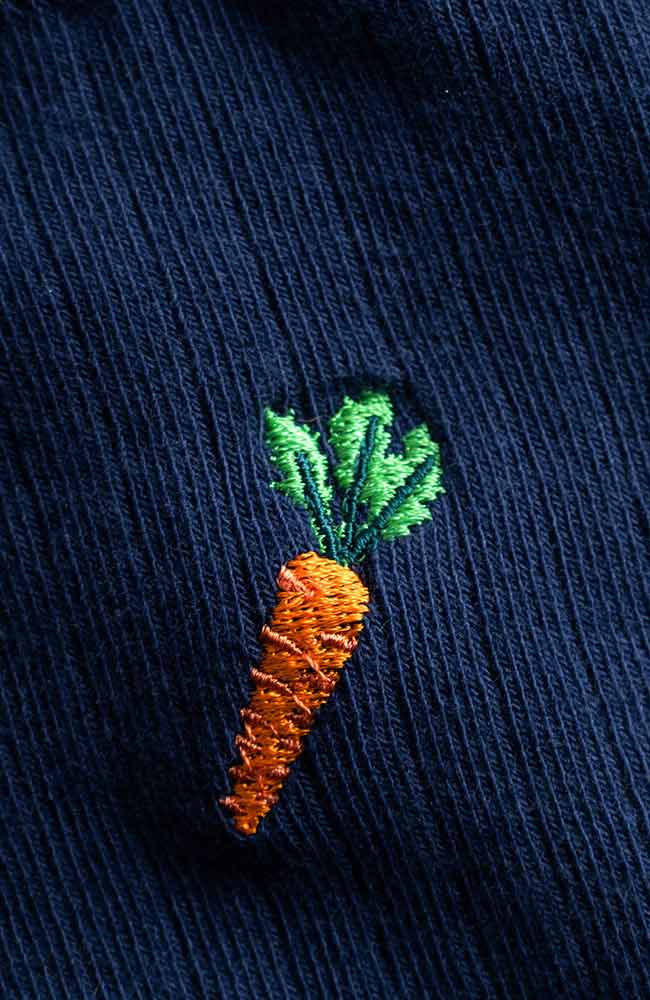 Dedicated Rib Socks Knivsta Carrot Estate blue van duurzaam bio katoen | Sophie Stone