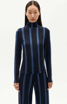 Thinking MU Ellen turtleneck striped organic cotton + wool ladies | Sophie Stone