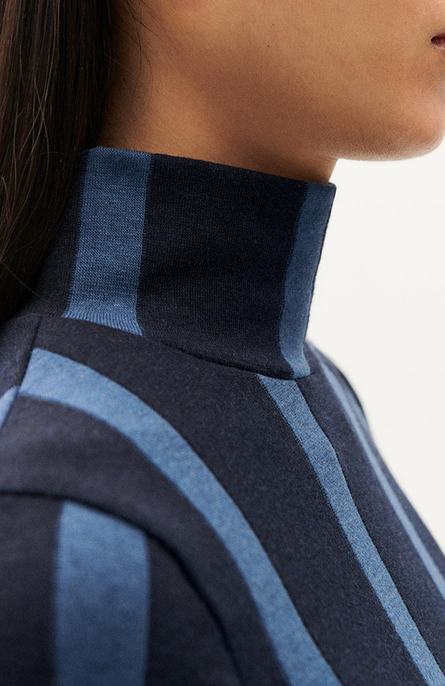 Thinking MU Ellen turtleneck striped organic cotton ladies | Sophie Stone