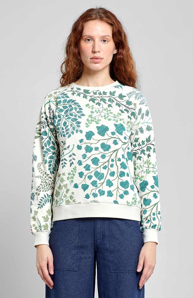 Dedicated Ystad sweater botanical off white van bio katoen | Sophie Stone