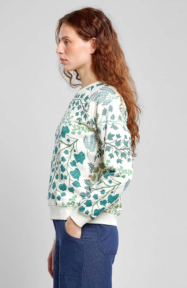Dedicated Ystad sweater botanical off white van duurzaam bio katoen | Sophie Stone