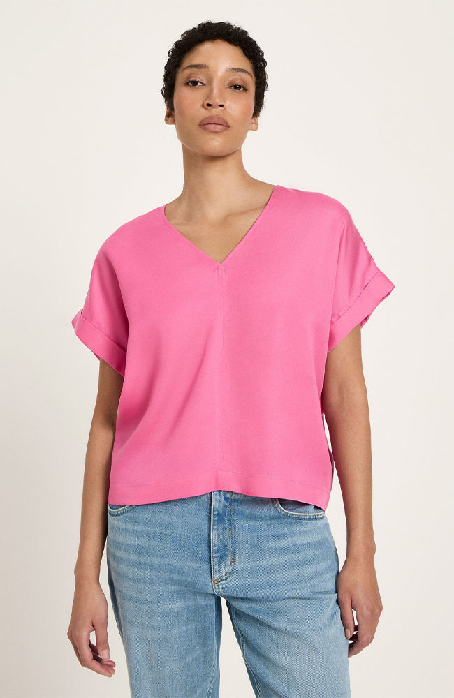 Lanius blouse roze van TENCEL voor dames | Sophie Stone