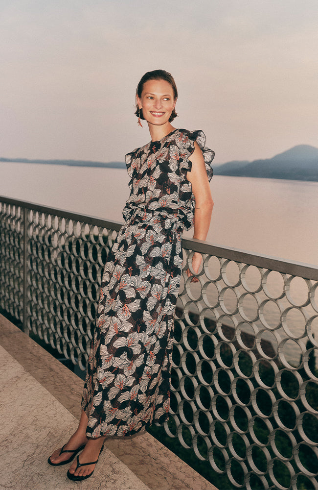 Lanius midirok print bloom onyx vrouw | Sophie Stone