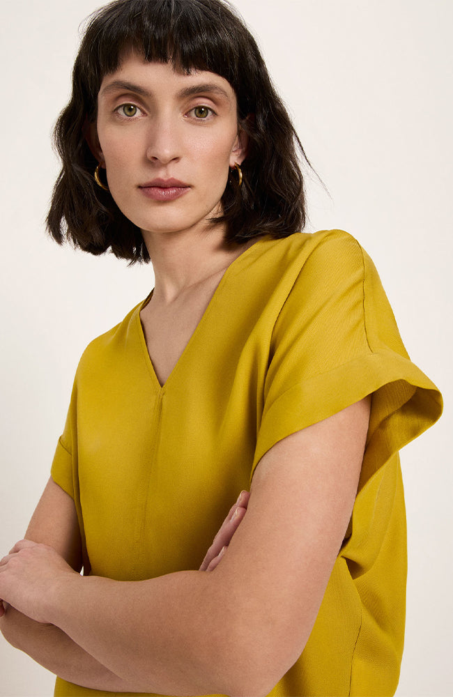 Lanius blouse geel van lyocell TENCEL dames | Sophie Stone