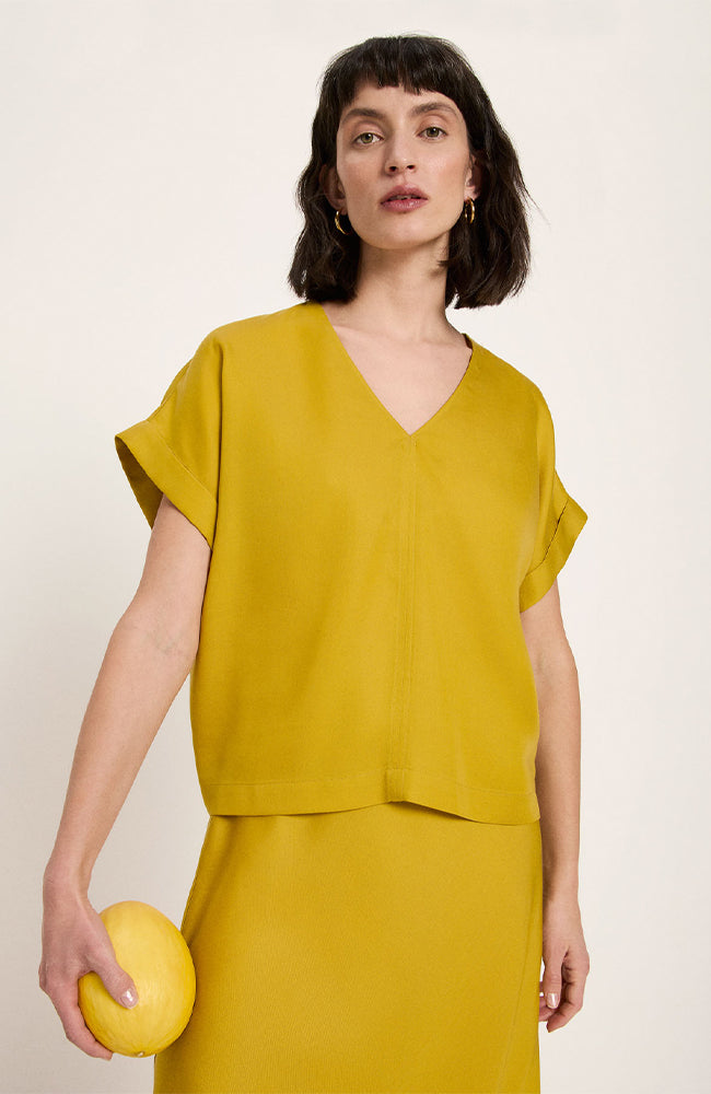 Lanius blouse geel van lyocell TENCEL voor dames | Sophie Stone