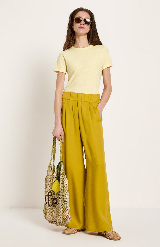 Lanius wide leg broek geel van TENCEL voor vrouw | Sophie Stone