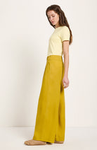 Lanius wide leg broek dark kiwi van TENCEL voor dames | Sophie Stone