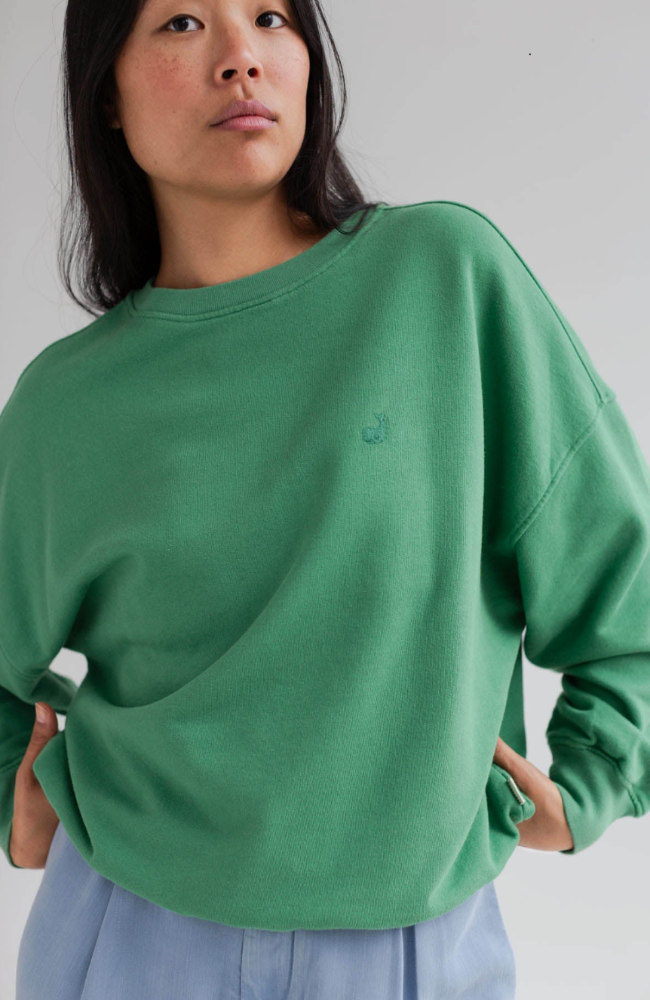 TWOTHIRDS Niza sweater green organic cotton for women | Sophie Stone