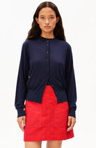 ARMEDANGELS blauw vest van katoen en TENCEL voor dames | Sophie Stone