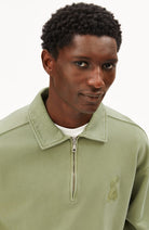 ARMEDANGELS Troyer sweatshirt fatigue green washed organic cotton men | Sophie Stone