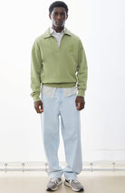 ARMEDANGELS Troyer sweater fatigue green washed organic cotton men | Sophie Stone