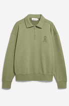 ARMEDANGELS Troyer sweatshirt fatigue green washed organic cotton men's | Sophie Stone