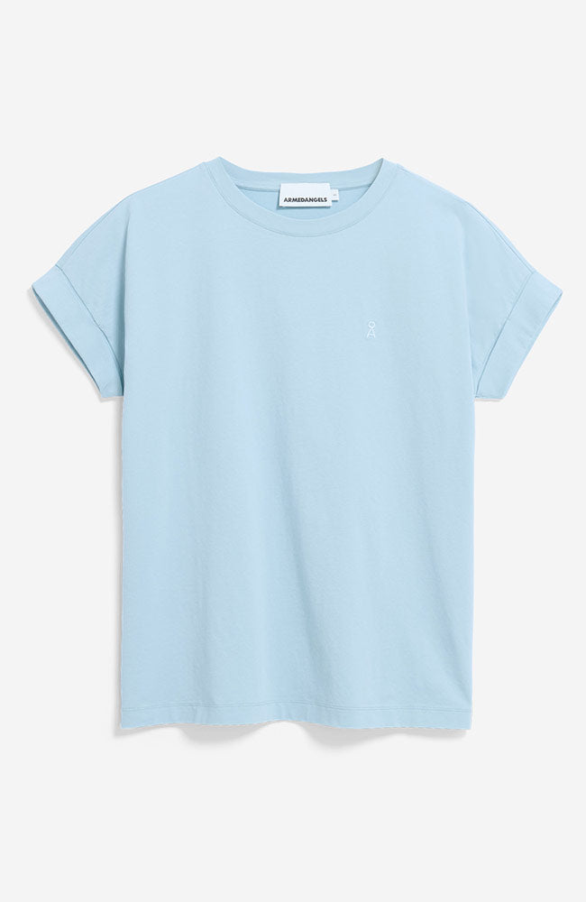 ARMEDANGELS Idaara T-shirt blue glow made from organic cotton women | Sophie Stone