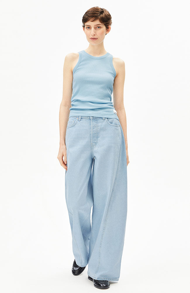 ARMEDANGELS Kanitaa top blue glow biologisch katoen voor vrouw | Sophie Stone