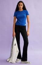 ARMEDANGELS Kardaa t-shirt dynamo blue van biologisch katoen voor dames | Sophie Stone