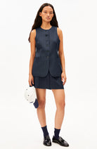 ARMEDANGELS Long pin stripe vest Ecovero voor dames | Sophie Stone