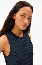 ARMEDANGELS Lang pin stripe vest van viscose voor dames | Sophie Stone