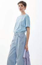 ARMEDANGELS Luaala t-shirt blue glow bio katoen dames | Sophie Stone