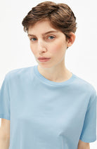 ARMEDANGELS Luaala t-shirt blauw biologisch katoen dames | Sophie Stone