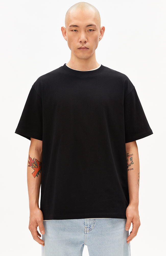 ARMEDANGELS Maarkos zwart t-shirt bio katoen heren | Sophie Stone