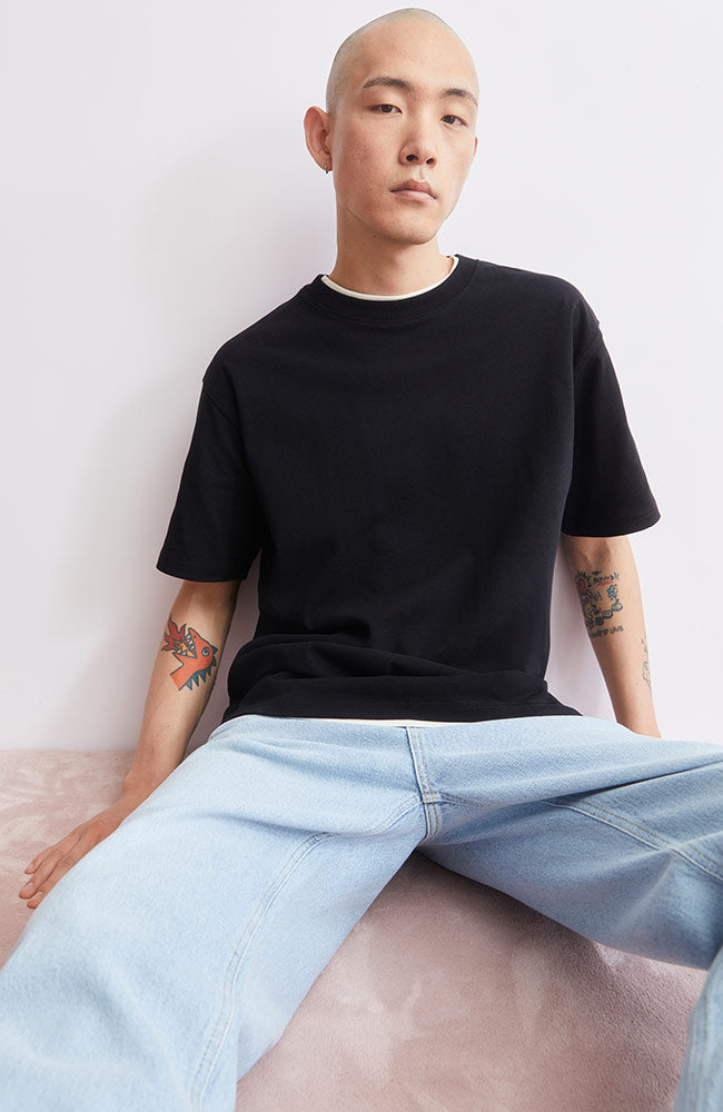 ARMEDANGELS Maarkos zwart t-shirt gerecycled katoen heren | Sophie Stone