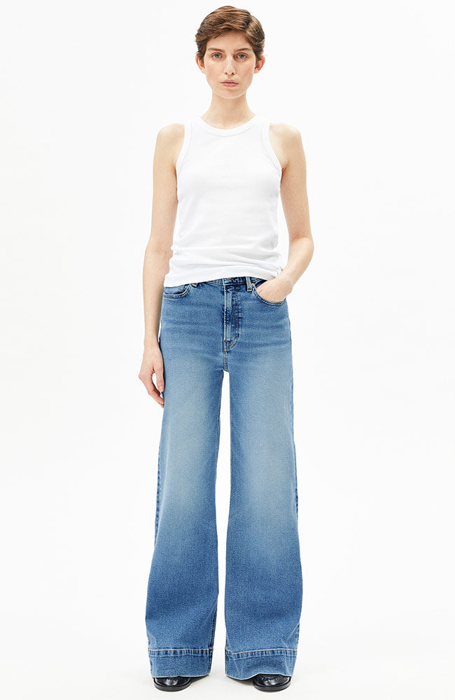 ARMEDANGELS Murliaa lighten wide leg jeans gerecycled katoen vrouw| Sophie Stone