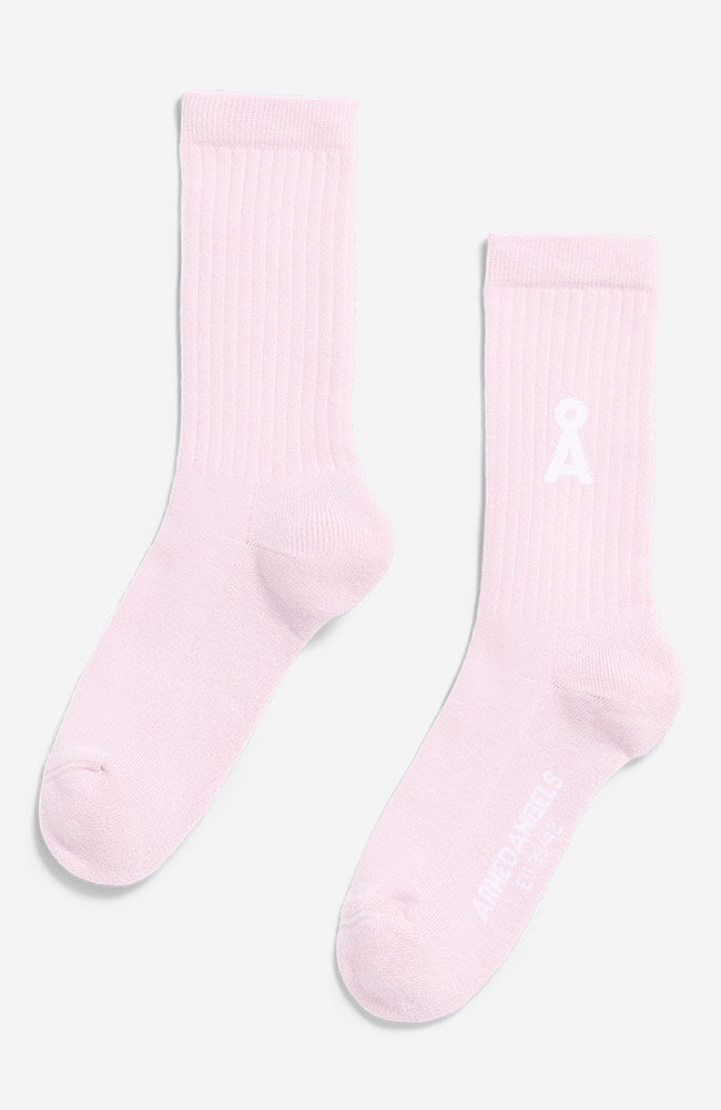 ARMEDANGELS Saamus sportsokken pink mist bio katoen uniseks | Sophie Stone