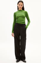 ARMEDANGELS Alaani turtleneck ivy green duurzaam bio katoen dames | Sophie Stone