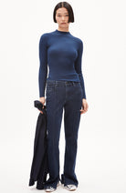 ARMEDANGELS Alaani turtleneck faded indigo organic cotton | Sophie Stone