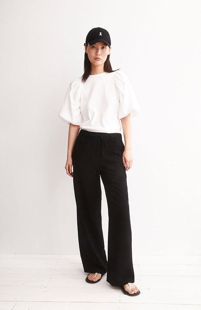 ARMEDANGELS Gerade geschnittene Leinenhose in Schwarz aus ECOVERO & Leinen für Damen | Sophie Stone