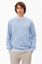 ARMEDANGELS Baaro Sweater, Light Blue, Organic Cotton, Men's | Sophie Stone