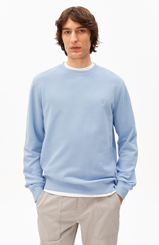 ARMEDANGELS Baaro Sweater, Light Blue, Organic Cotton, Men's | Sophie Stone