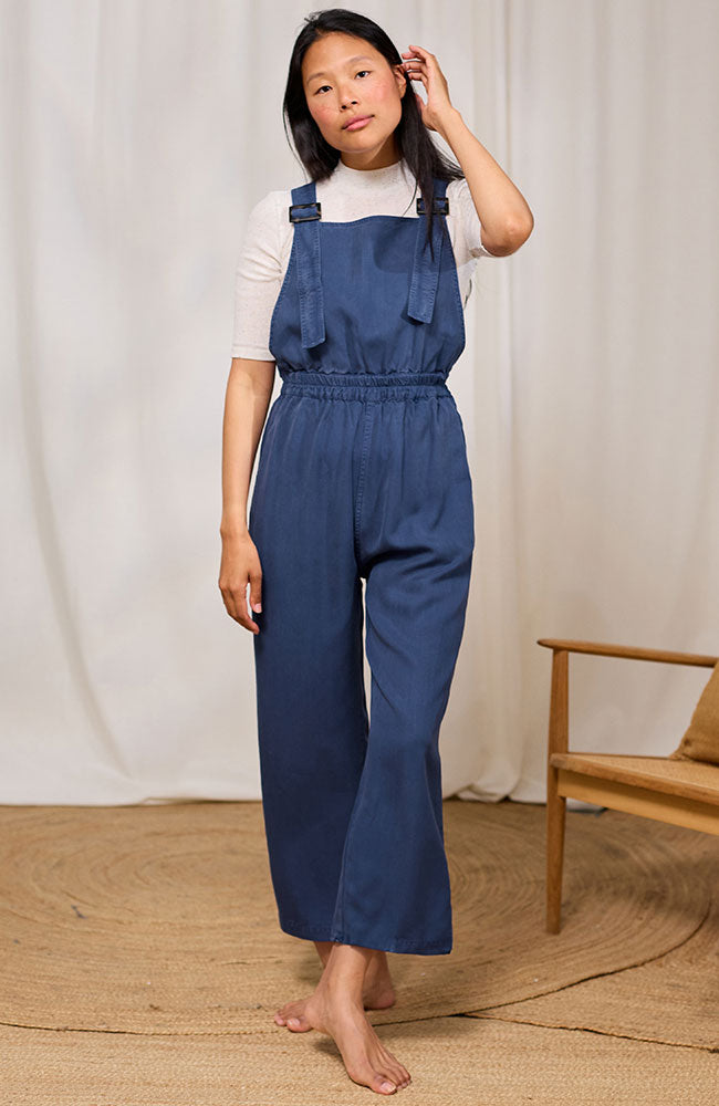 TWOTHIRDS Hornos Dungarees, Blue TENCEL Lyocell, for Women | Sophie Stone