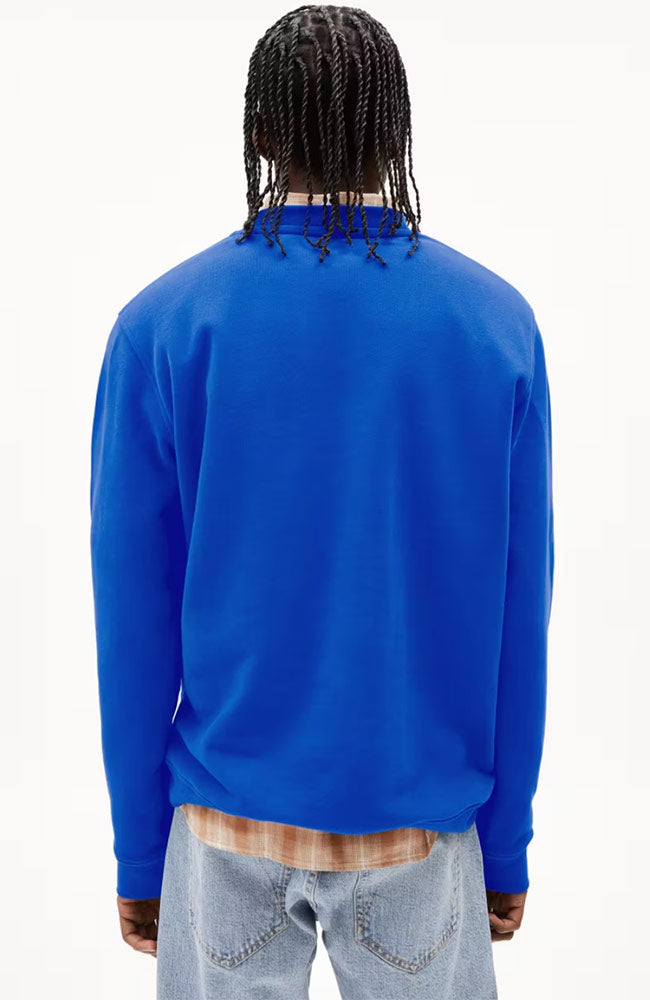 ARMEDANGELS Baaro dynamo blue sweater organic cotton man | Sophie Stone