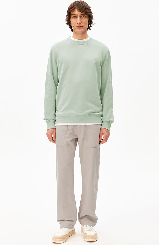 ARMEDANGELS Baaro Running Sweater in Mint, Made from Organic Cotton, Men's | Sophie Stone