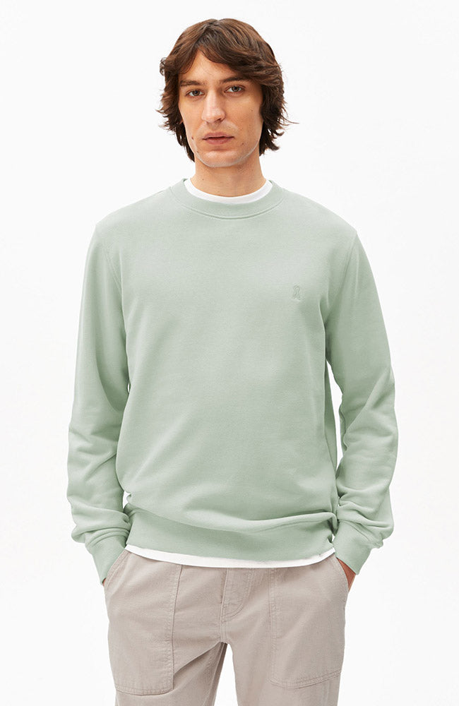 ARMEDANGELS Baaro Loop Sweater, Light Green, Organic Cotton, Men's | Sophie Stone