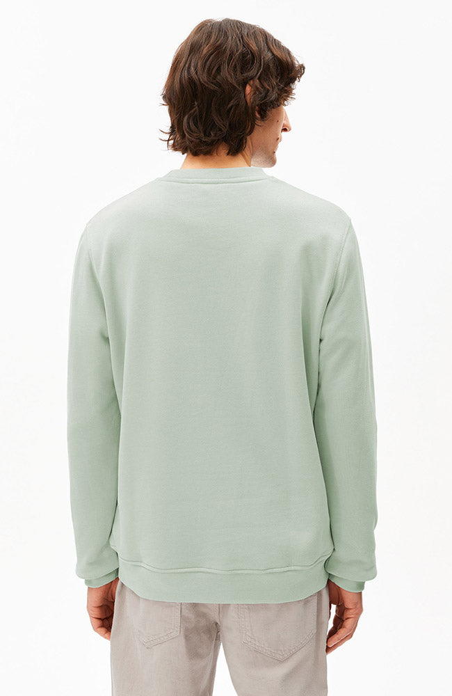 ARMEDANGELS Baaro Running Sweater, Light Green, Organic Cotton, Men's | Sophie Stone