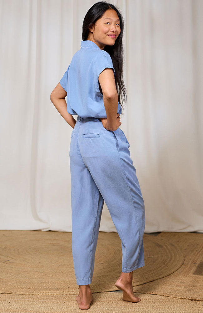 TWOTHIRDS Cannes Bluse blau TENCEL Damen | Sophie Stone