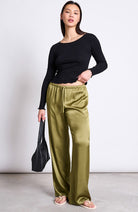 JAN N JUNE Frische Hose holzige Olive von EcoVero Damen | Sophie Stone