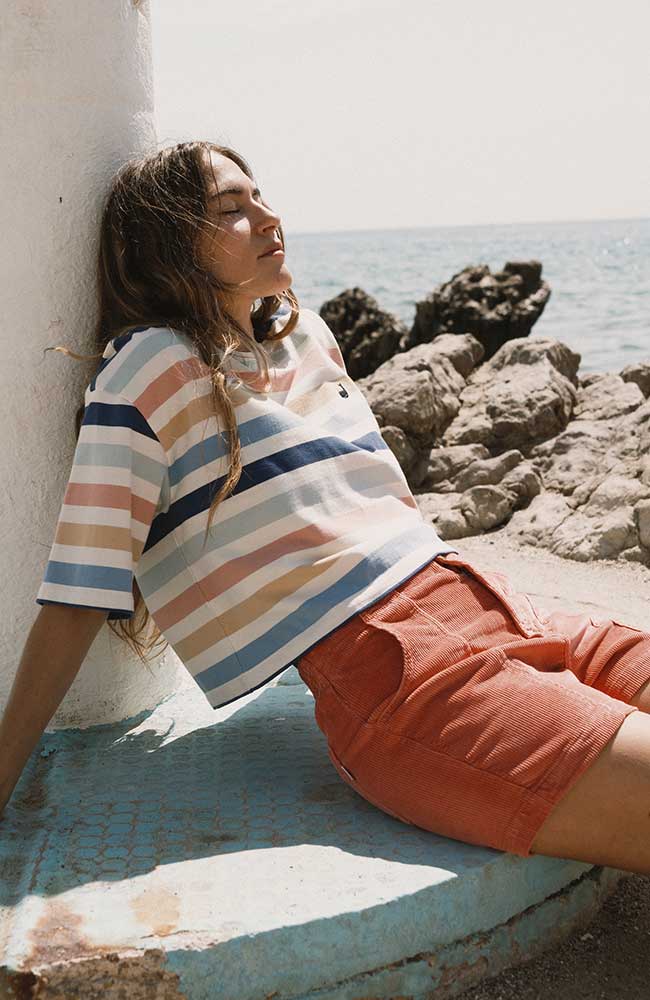 TWOTHIRDS Fingal cropped stripes multicolor made from organic cotton for women | Sophie Stone