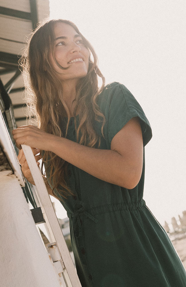 TWOTHIRDS Marasusa Kleid grün aus TENCEL Lyocell für Damen | Sophie Stone